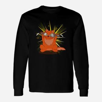 Cat With Fish Eyes Shirts Long Sleeve T-Shirt - Seseable