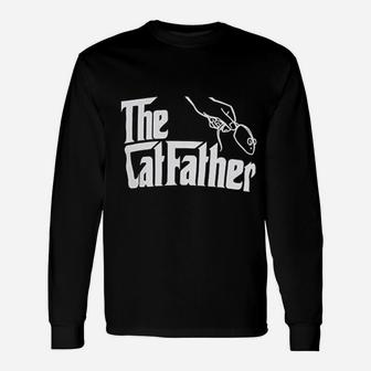 The Catfather Cute Cat Father Dad Owner Pet Kitty Kitten Fun Humor Long Sleeve T-Shirt - Seseable