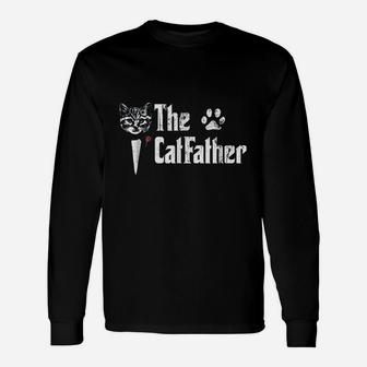 The Catfather Father Day For Cat Daddy Long Sleeve T-Shirt - Seseable
