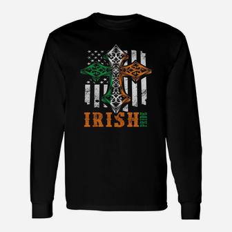 Celtic Cross Irish Pride T-shirt Long Sleeve T-Shirt - Seseable