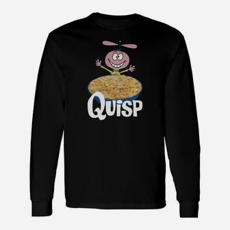Cereal Quisp Quaker Box Back Vintage Space Watch Trivia Quazy Shirts Long Sleeve T-Shirt - Seseable