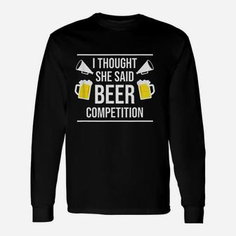 Cheer Dad Beer Competition Cheerleading Long Sleeve T-Shirt - Seseable