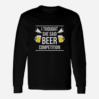 Cheer Dad Beer Competition Cheerleading Long Sleeve T-Shirt - Seseable