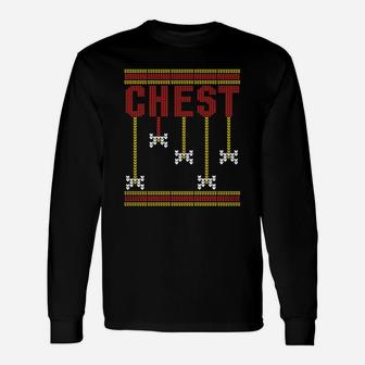 Chestnuts Couples Christmas Ugly Sweater T-shirt Chest Long Sleeve T-Shirt - Seseable