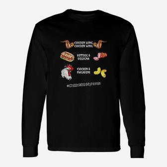 Chicken Wing Chicken Wing Hot Dog And Bologna Long Sleeve T-Shirt - Seseable