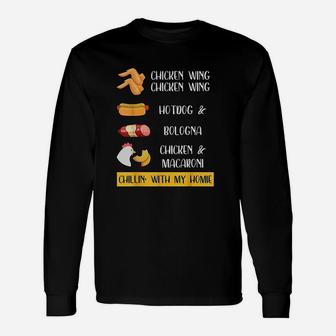 Chicken Wing Chicken Wing Hotdog And Bologna Long Sleeve T-Shirt - Seseable