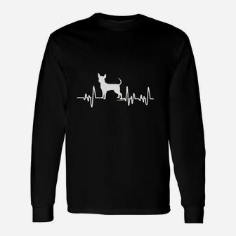 Chihuahua Dog Lover Heartbeat Chihuahua Long Sleeve T-Shirt - Seseable
