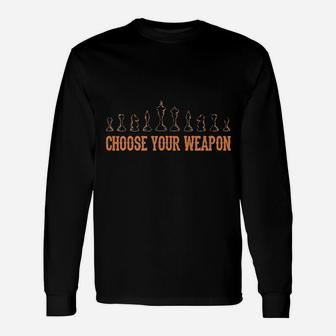 Choose Your Cute Love Chess Player Game Long Sleeve T-Shirt - Seseable
