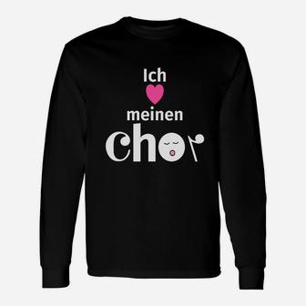 Chorliebe Langarmshirts mit Herz & Notenschlüssel, Schwarz - Seseable