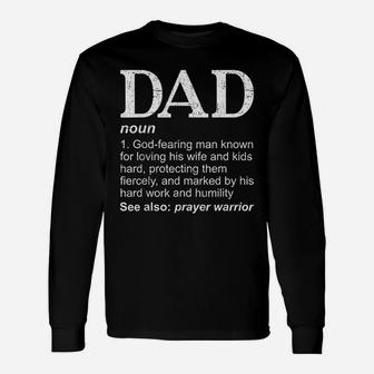Christian Dad Definition Fathers Day Long Sleeve T-Shirt - Seseable