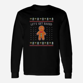 Christmas Lets Get Baked Gingerbread Long Sleeve T-Shirt - Seseable