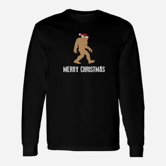 Christmas Bigfoo Merry Christmas Holiday Long Sleeve T-Shirt - Seseable