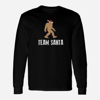 Christmas Bigfoot Team Santa Holiday Long Sleeve T-Shirt - Seseable
