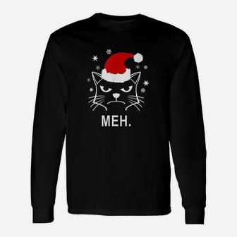 Christmas Cat Meh Long Sleeve T-Shirt - Seseable