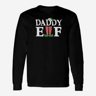 Christmas Daddy Elf Dad Matching Long Sleeve T-Shirt - Seseable