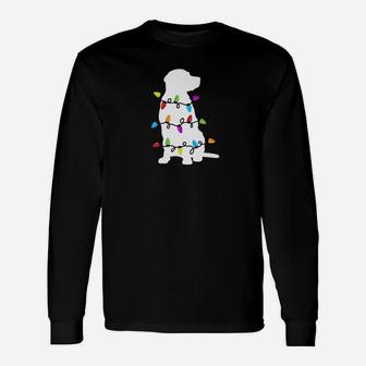 Christmas Lights Labrador Retriever Dog Lover Long Sleeve T-Shirt - Seseable