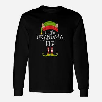 Christmas Matching Costume I Am The Grandma Elf Xmas Long Sleeve T-Shirt - Seseable