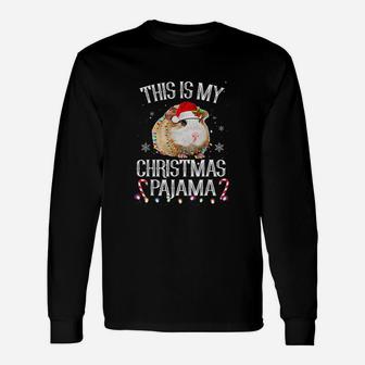 This Is My Christmas Pajama Guinea Pig Christmas Lights Long Sleeve T-Shirt - Seseable