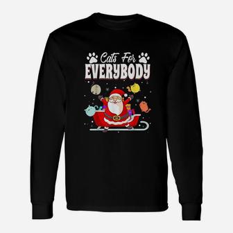 Christmas Santa Claus Cats For Everybody Long Sleeve T-Shirt - Seseable