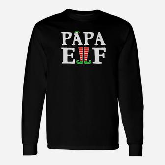 Christmas Shirt Papa Elf Grandpa Matching Long Sleeve T-Shirt - Seseable