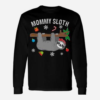 Christmas Sloth Matching Mommy Long Sleeve T-Shirt - Seseable