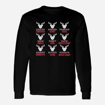 Christmas Xmas Reindeers Hunting Hunter Long Sleeve T-Shirt - Seseable