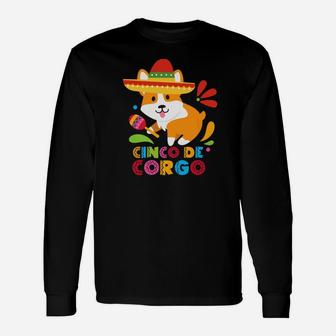 Cinco De Mayo Mexican Corgi Cute Dog Lover Corgo Premium Long Sleeve T-Shirt - Seseable