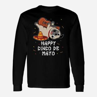 Cinco Pug Mexican Sombrero Long Sleeve T-Shirt - Seseable