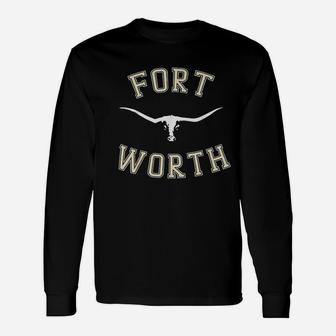 City Texas Vintage Fort Worth Travel Souvenir Long Sleeve T-Shirt - Seseable