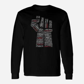 Civil Rights Power Fist Sweatshirt March For Justice Peace Long Sleeve T-Shirt - Seseable