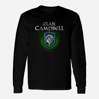 Clan Campbell Surname Scottish Clan Tartan Crest Badge Long Sleeve T-Shirt | Seseable UK