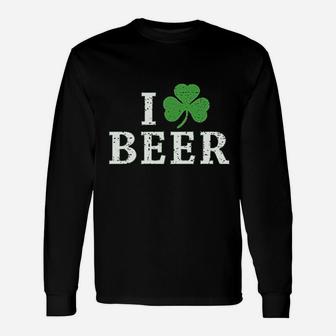 I Clover Beer St Patricks Day Irish Pats Sarcastic Long Sleeve T-Shirt - Seseable