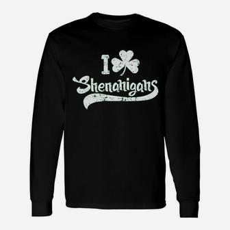 I Clover Shenanigans Irish Clover St Saint Patricks Long Sleeve T-Shirt - Seseable