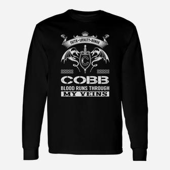 Cobb Last Name, Surname Tshirt Long Sleeve T-Shirt - Seseable