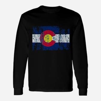Colorado Flag Vintage Retro Style Long Sleeve T-Shirt - Seseable