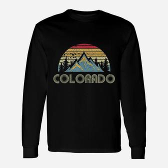 Colorado Retro Vintage Mountains Nature Hiking Long Sleeve T-Shirt - Seseable