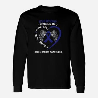 Colorectal Wings In Memory Of My Dad Colon Awareness Long Sleeve T-Shirt - Seseable