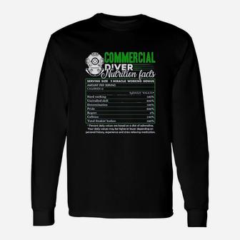 Commercial Diver Commercial Diver Nutrition Facts Long Sleeve T-Shirt - Seseable