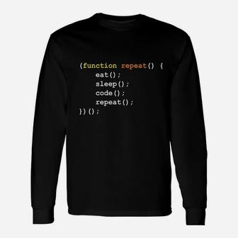 Computer Science Programmer Eat Sleep Code Long Sleeve T-Shirt - Seseable