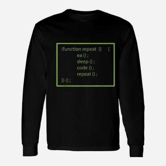 Computer Science Programmer Eat Sleep Code Long Sleeve T-Shirt - Seseable