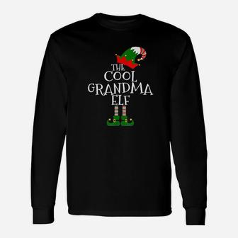 The Cool Grandma Elf Matching Group Christmas Long Sleeve T-Shirt - Seseable