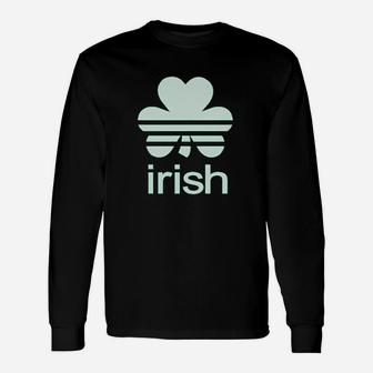 Cool Green Irish Shamrock St Patricks Day Long Sleeve T-Shirt - Seseable