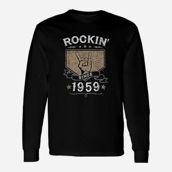 Cool Vintage Retro Rock'n'roll Birthday 1959 Long Sleeve T-Shirt - Seseable