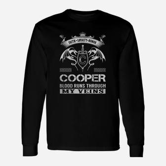 Cooper Last Name, Surname Tshirt Long Sleeve T-Shirt - Seseable