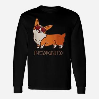Corgi Incorgnito Dog Puns Long Sleeve T-Shirt - Seseable