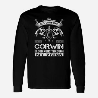 Corwin Last Name, Surname Tshirt Long Sleeve T-Shirt - Seseable