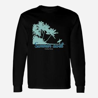 Costa Rica Surfing Summer Swell Graphic T-shirt Long Sleeve T-Shirt - Seseable