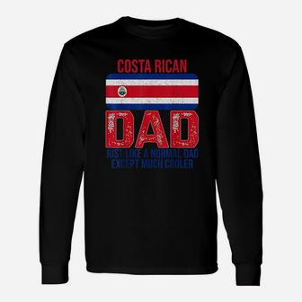 Costa Rican Dad Costa Rica Flag For Fathers Day Long Sleeve T-Shirt - Seseable