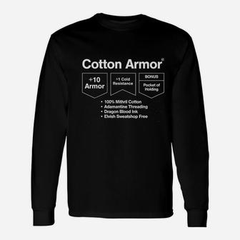 Cotton Armor Explore Dungeons Slay Dragons Long Sleeve T-Shirt - Seseable