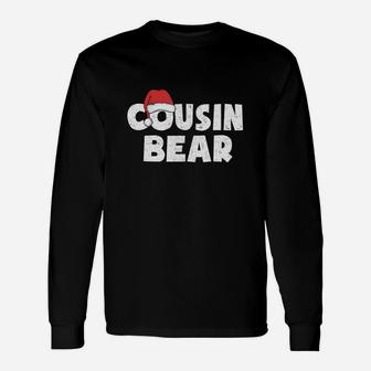 Cousin Bear Christmas Pajamas Matching Santa Hat Long Sleeve T-Shirt